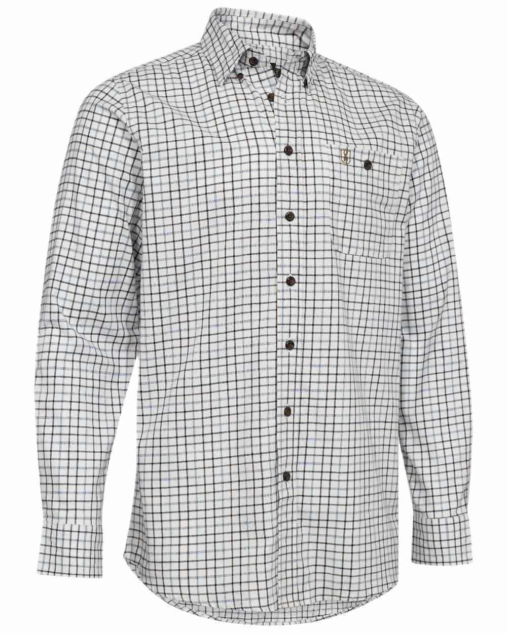 Blue Check Coloured Deerhunter Gavin Shirt on white background #colour_blue-check