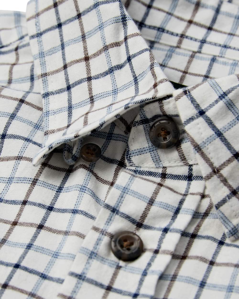 Blue Check Coloured Deerhunter Gavin Shirt on white background #colour_blue-check