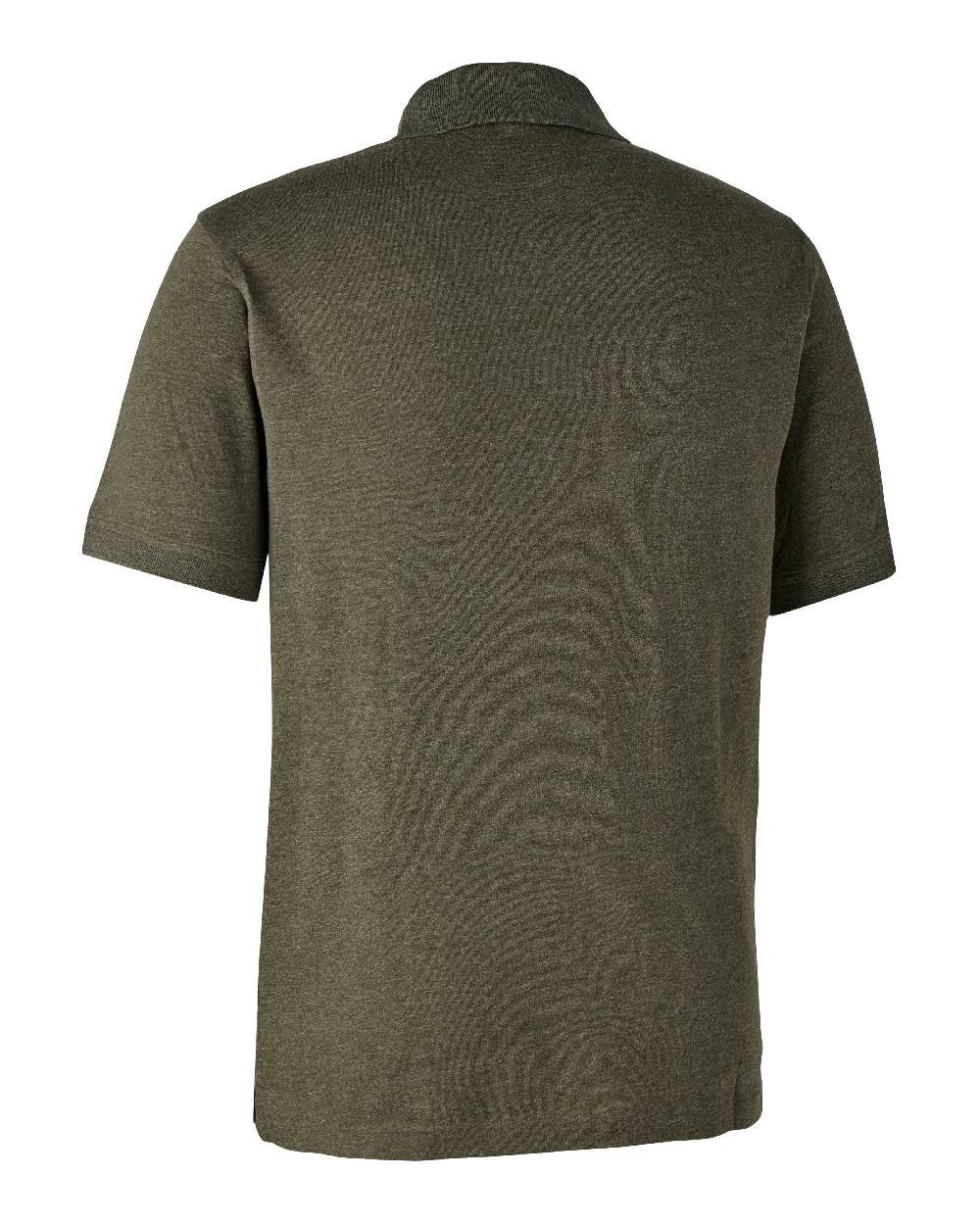 Adventure Green Melange coloured Deerhunter Gunnar Polo Shirt on white background #colour_adventure-green-melange