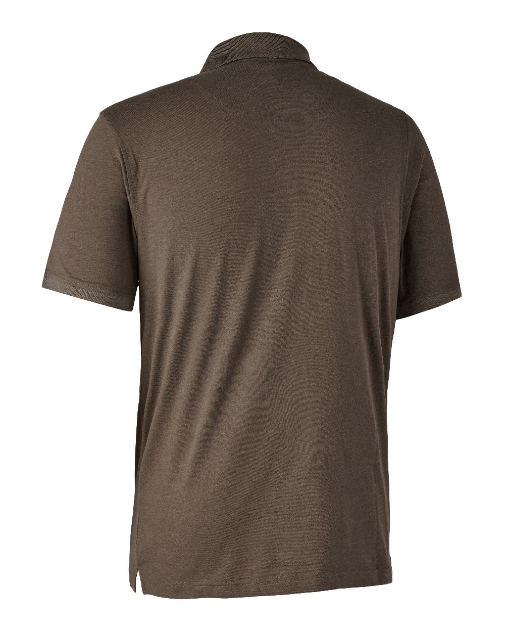 Brown Leaf Melange coloured Deerhunter Gunnar Polo Shirt on white background #colour_brown-leaf-melange