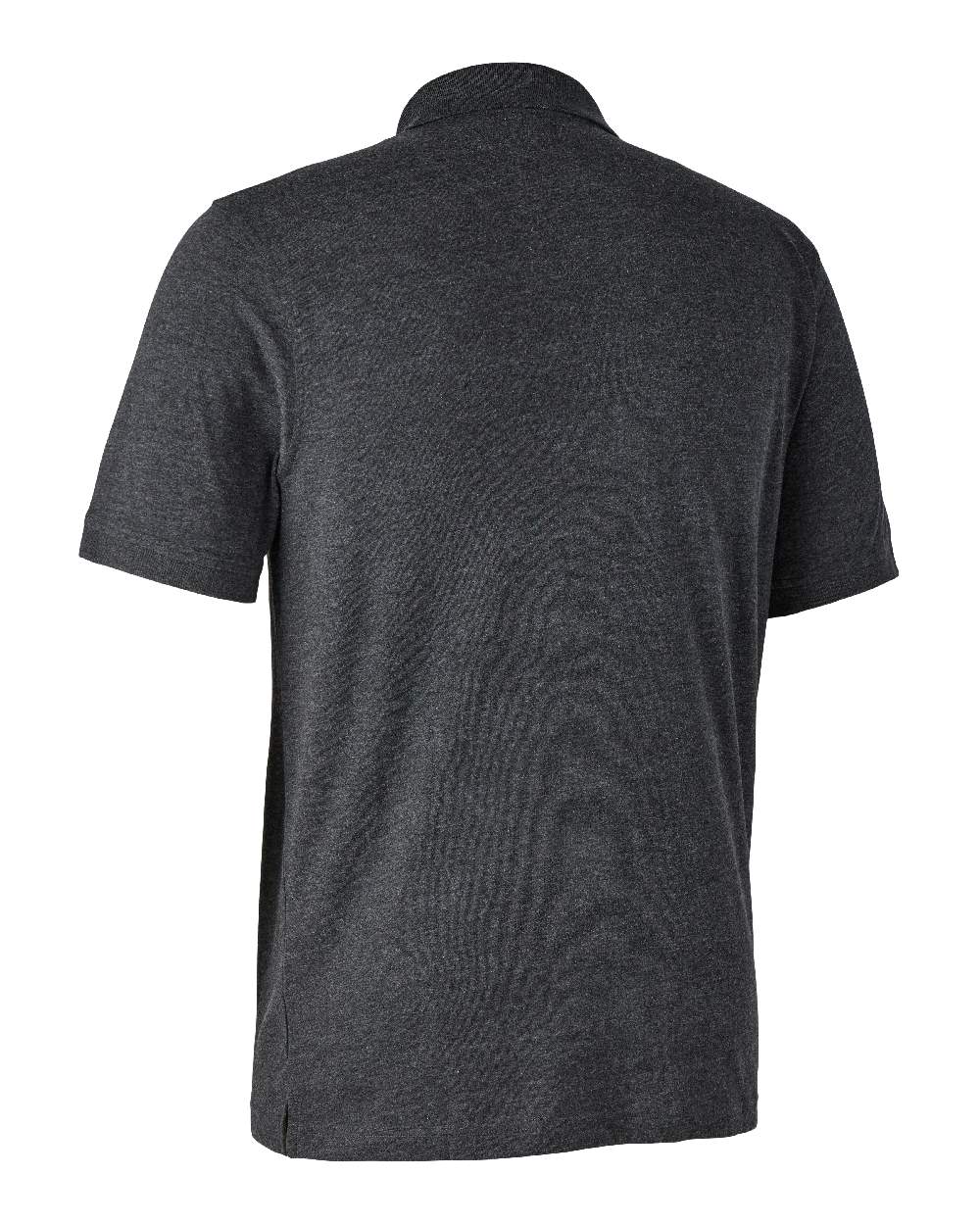 Dark Grey Melange coloured Deerhunter Gunnar Polo Shirt on white background #colour_dark-grey-melange