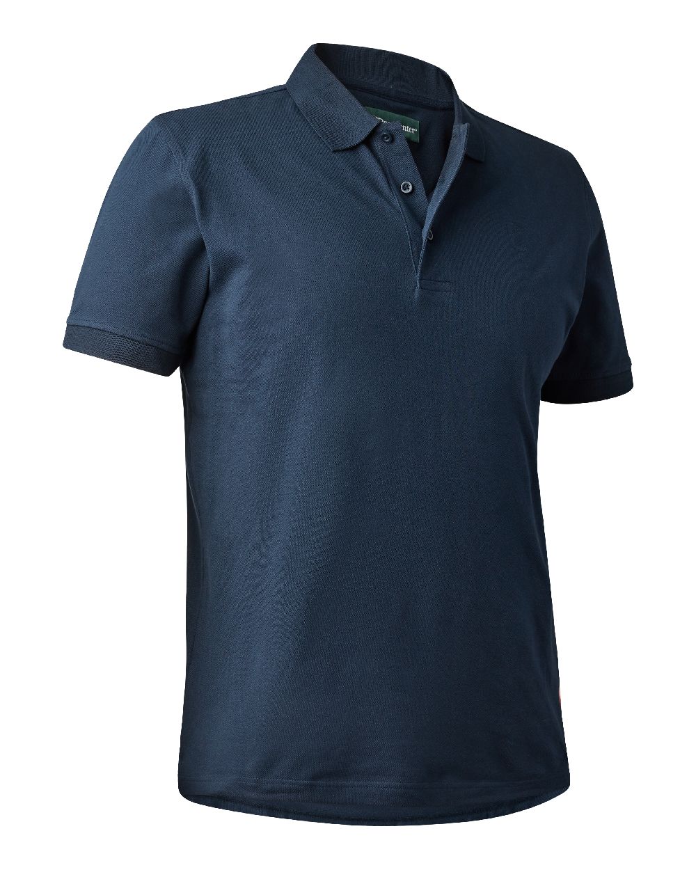 Dark Blue Deerhunter Harris Polo Shirt on white background #colour_dark-blue