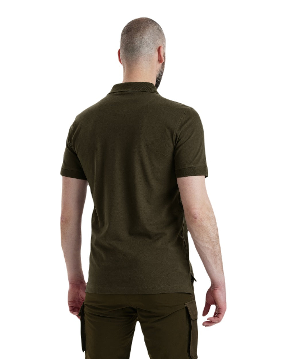 Deep Green Deerhunter Harris Polo Shirt on white background #colour_deep-green
