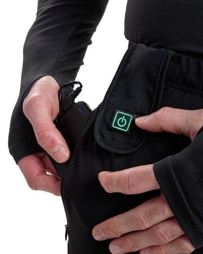 Black coloured Deerhunter Heat Long Johns on white background #colour_black