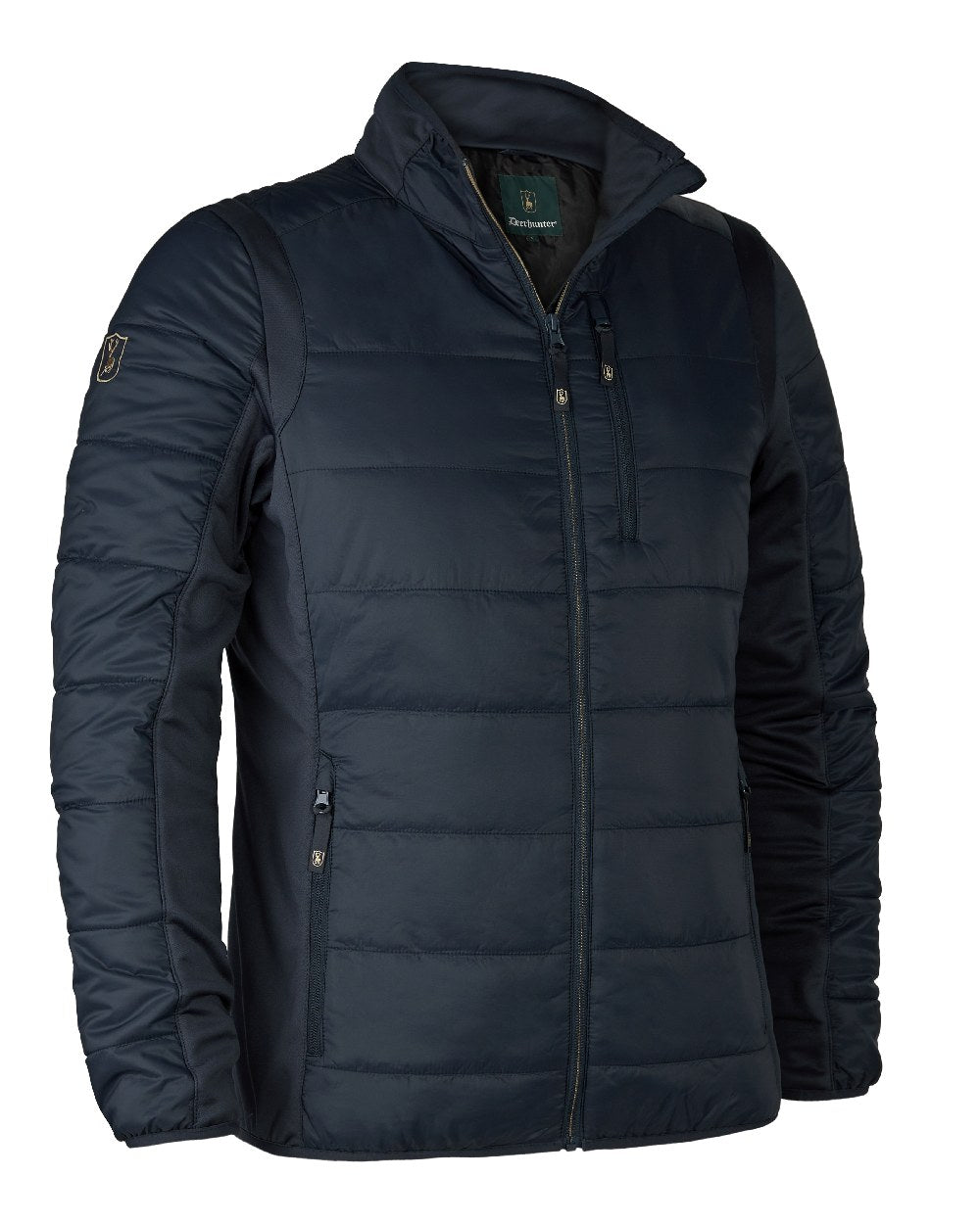 Dark Blue coloured Deerhunter Heat Padded Jacket on white background #colour_dark-blue