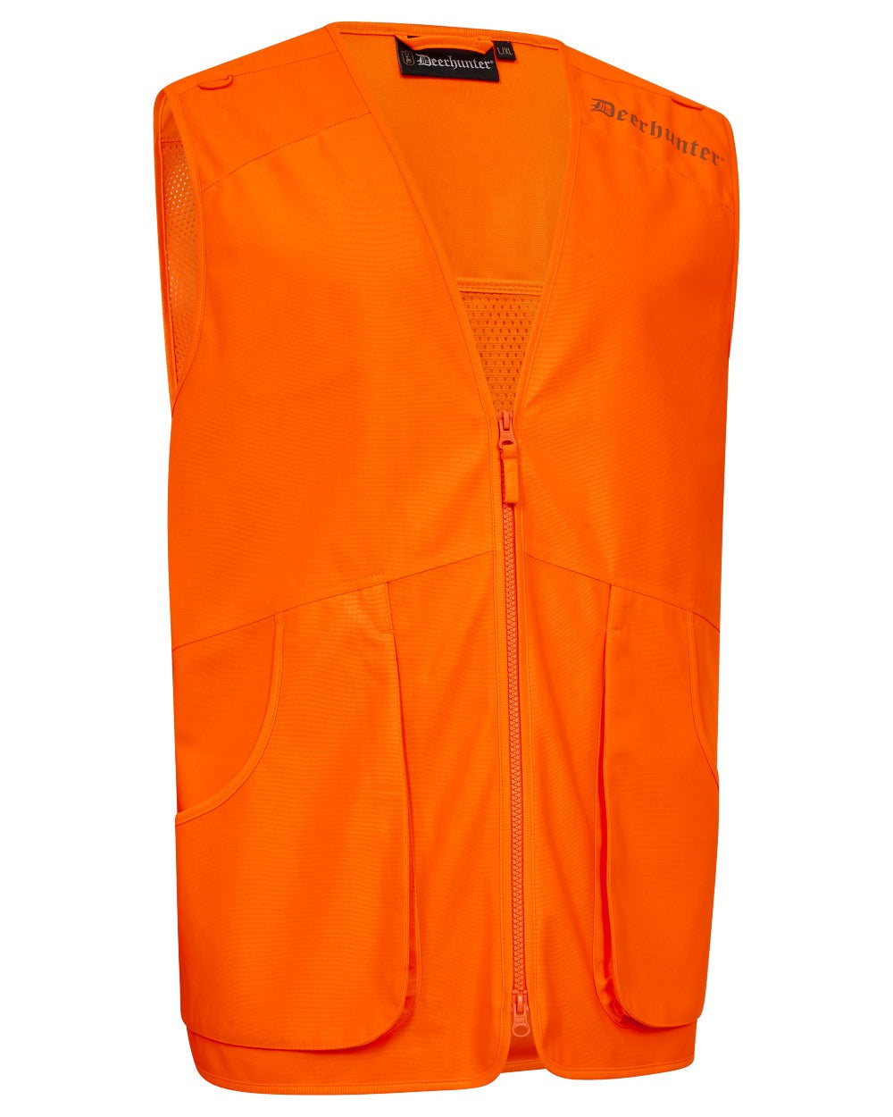 Safety Orange coloured Deerhunter Hunting Mesh Safety Waistcoat on white background #colour_safety-orange