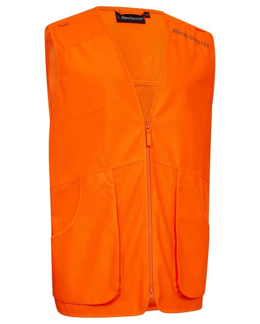 Safety Orange coloured Deerhunter Hunting Mesh Safety Waistcoat on white background #colour_safety-orange