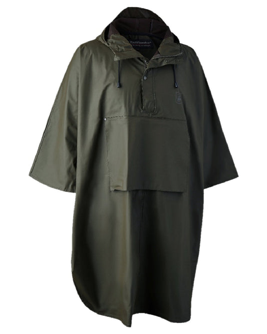 Art Green coloured Deerhunter Hurricane Rain Poncho on white background #colour_art-green