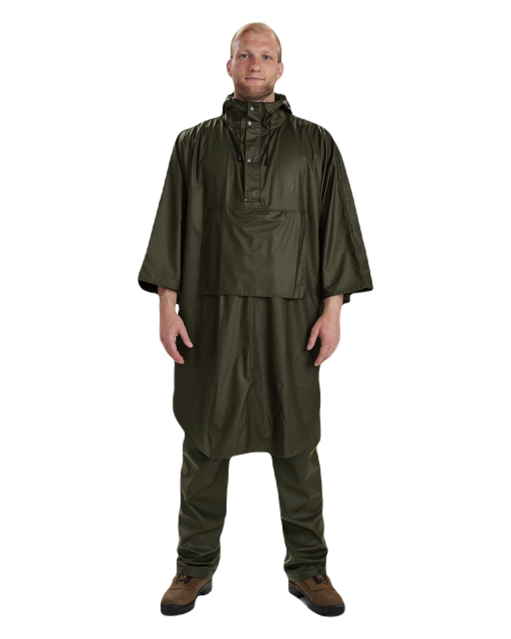 Art Green coloured Deerhunter Hurricane Rain Poncho on white background #colour_art-green