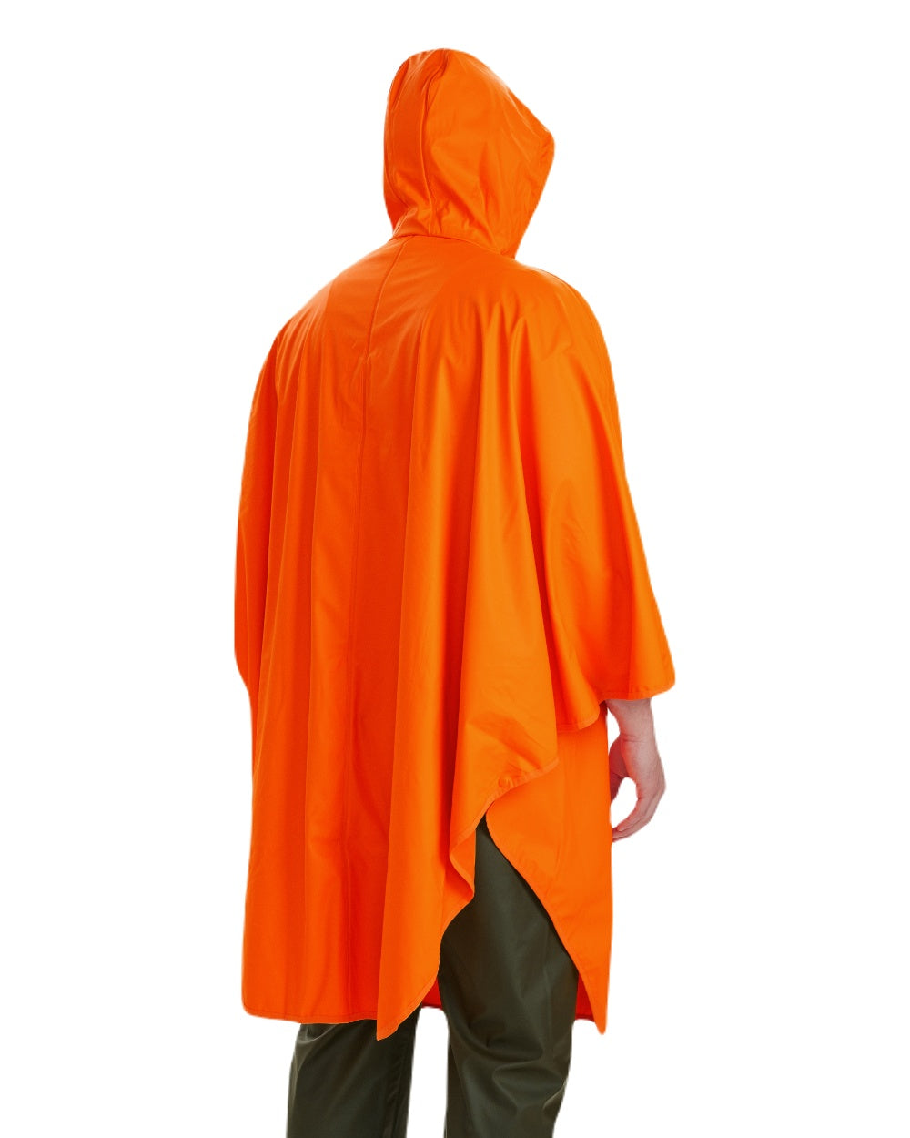 Orange coloured Deerhunter Hurricane Rain Poncho on white background #colour_orange