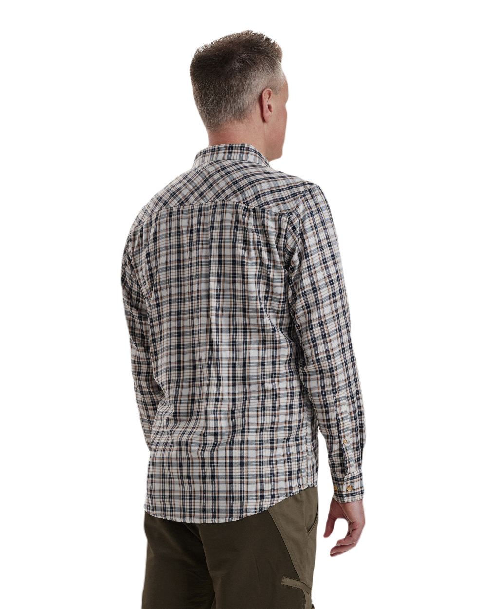 Blue Check coloured Deerhunter Jose Shirt on white background #colour_blue-check