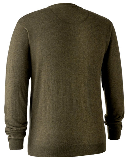 Cypress coloured Deerhunter Kingston Knit O-Neck Jumper on white background #colour_cypress