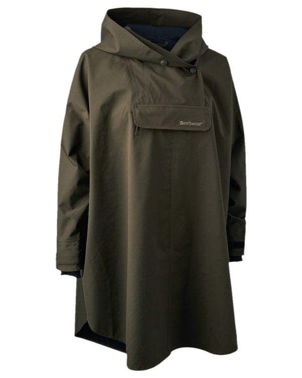 Canteen Coloured Deerhunter Ladies Waterproof Rain Poncho on white background #colour_canteen