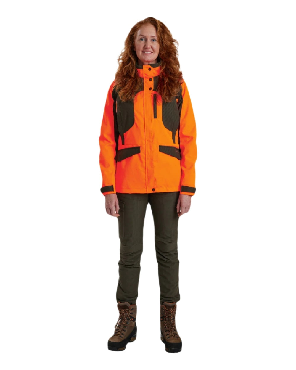 Orange coloured Deerhunter Lady Ann Extreme Jacket with Membrane on white background #colour_orange