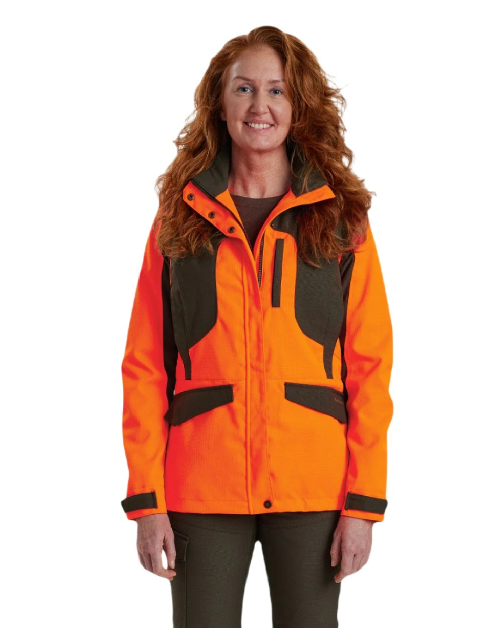 Orange coloured Deerhunter Lady Ann Extreme Jacket with Membrane on white background #colour_orange