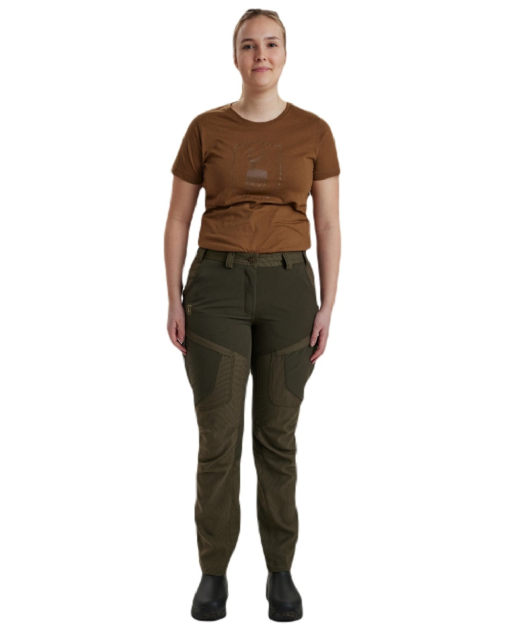 Palm Green coloured Deerhunter Lady Ann Extreme Trousers on white background #colour_palm-green