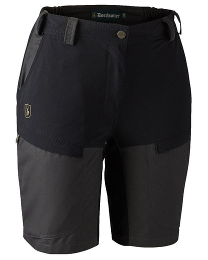 Black Ink coloured Deerhunter Lady Ann Shorts on white background #colour_black-ink