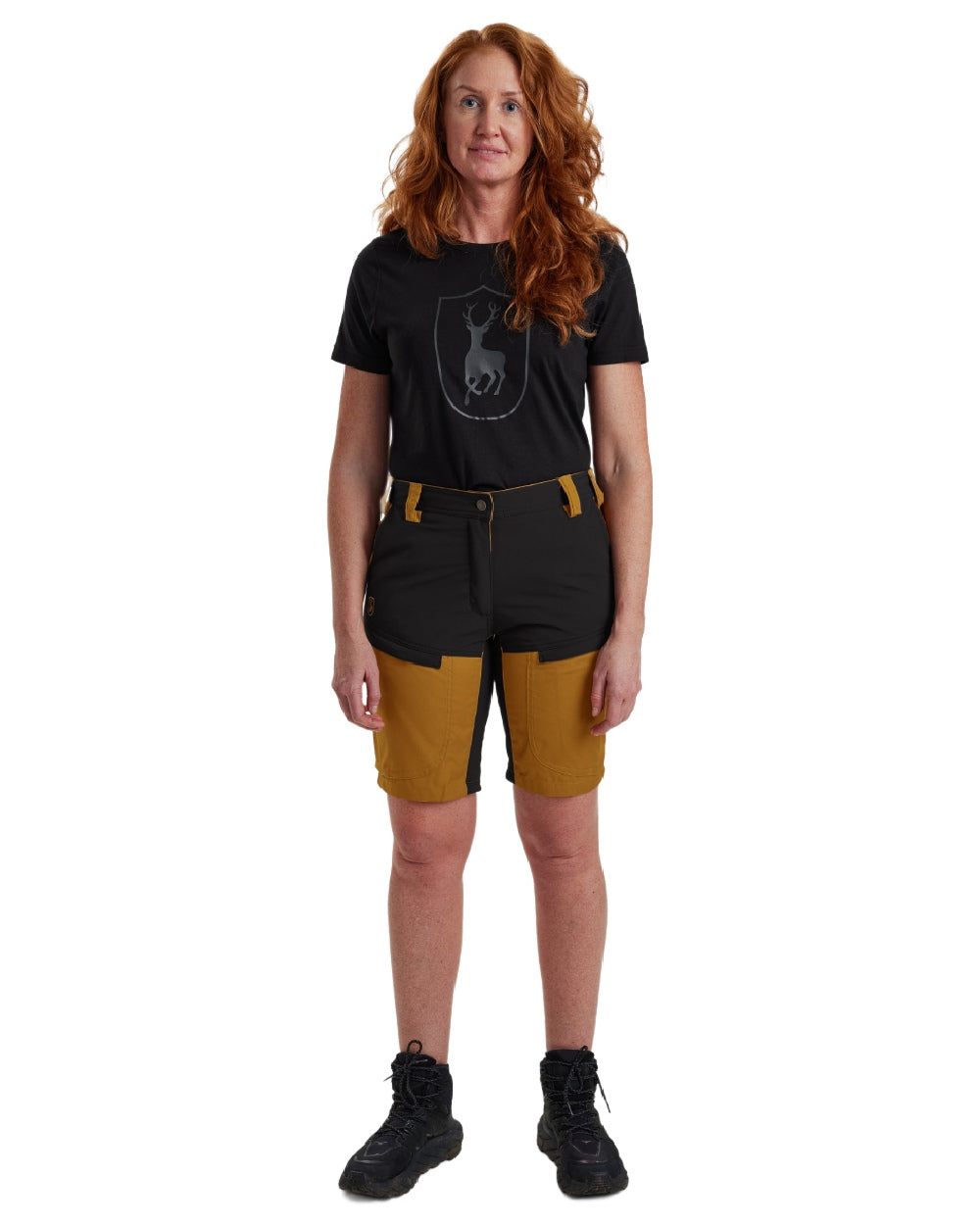 Bronze coloured Deerhunter Lady Ann Shorts on white background #colour_bronze