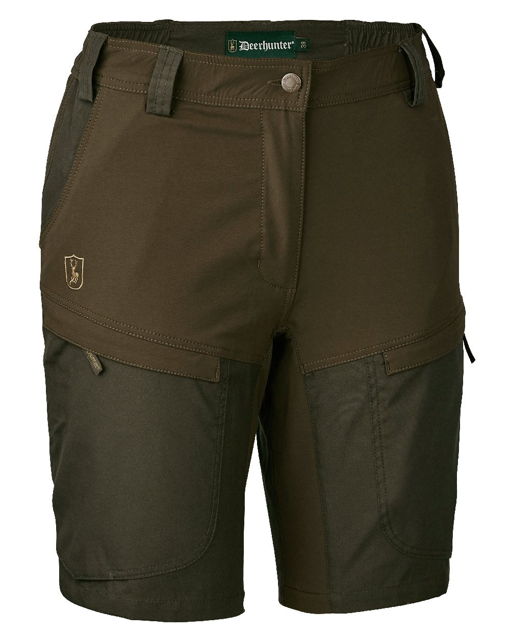Deep Green coloured Deerhunter Lady Ann Shorts on white background #colour_deep-green