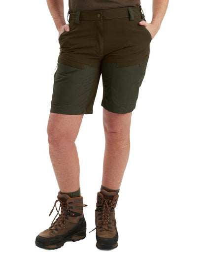 Deep Green coloured Deerhunter Lady Ann Shorts on white background #colour_deep-green