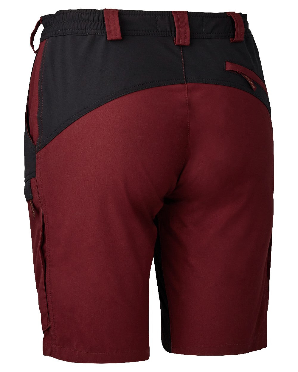 Oxblood Red coloured Deerhunter Lady Ann Shorts on white background #colour_oxblood-red