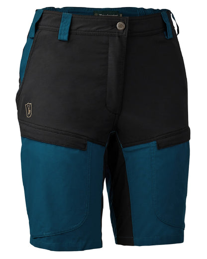 Pacific Blue coloured Deerhunter Lady Ann Shorts on white background #colour_pacific-blue