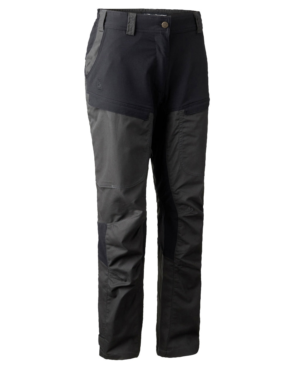 Black Ink coloured Deerhunter Lady Ann Trousers on white background #colour_black-ink