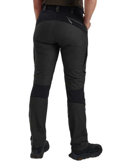 Black Ink coloured Deerhunter Lady Ann Trousers on white background #colour_black-ink