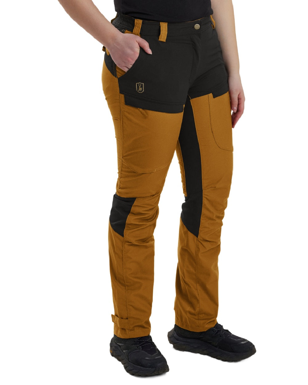 Bronze coloured Deerhunter Lady Ann Trousers on white background #colour_bronze