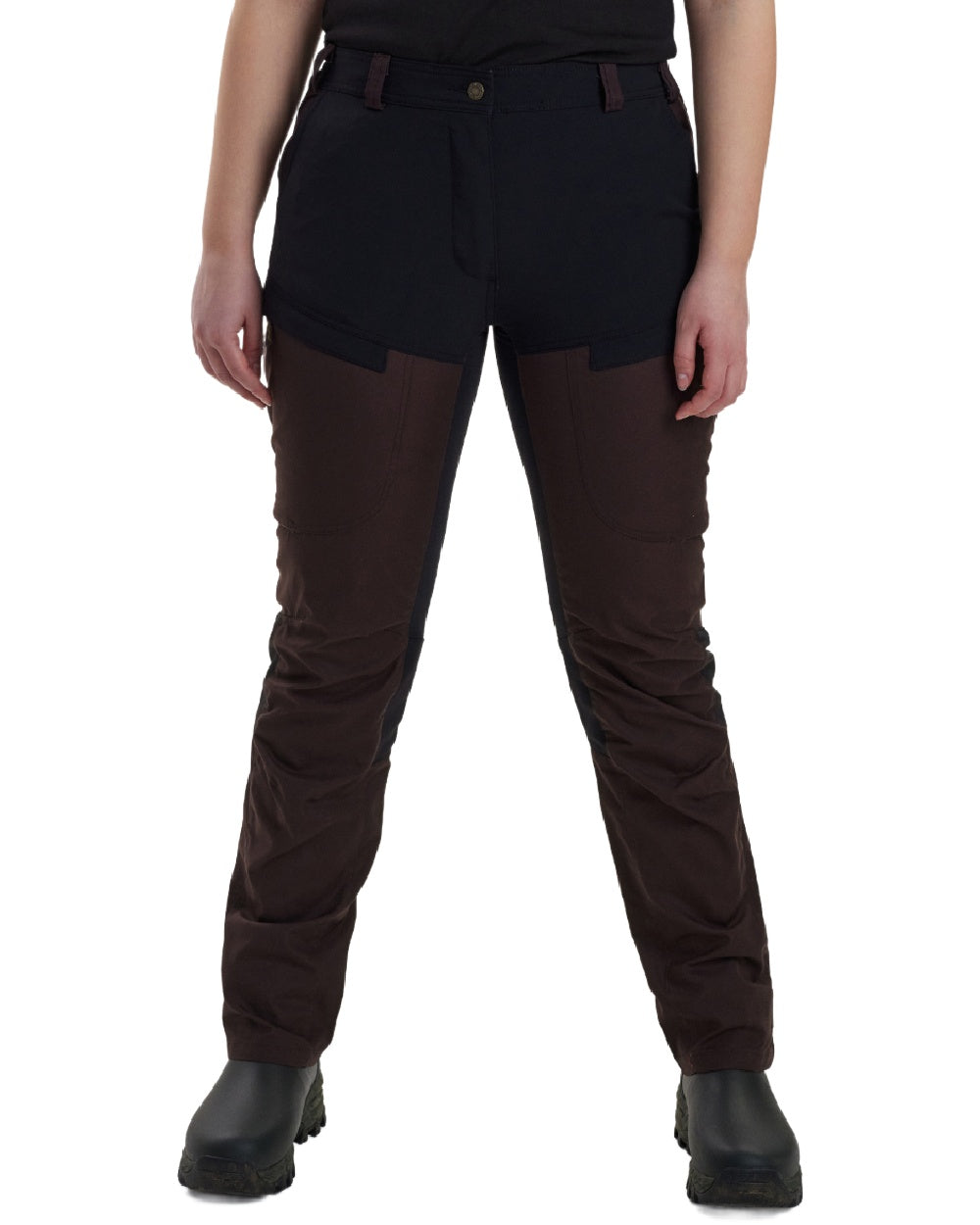 Dark Prune coloured Deerhunter Lady Ann Trousers on white background #colour_dark-prune