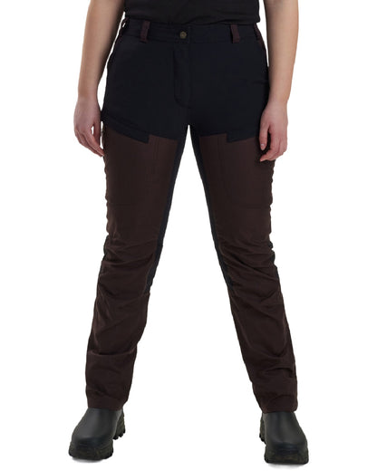 Dark Prune coloured Deerhunter Lady Ann Trousers on white background #colour_dark-prune