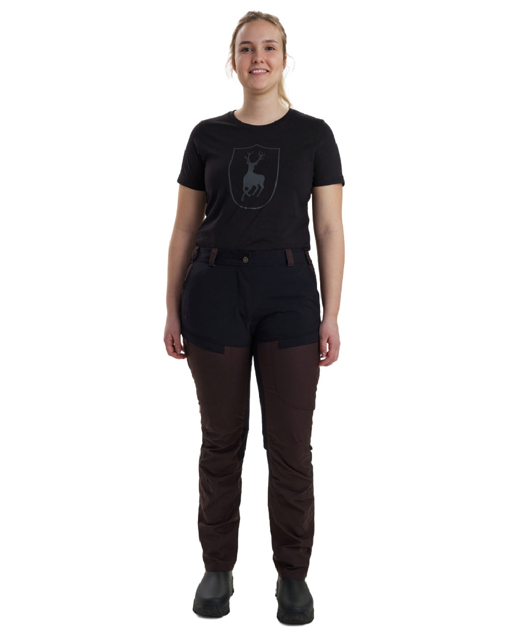Dark Prune coloured Deerhunter Lady Ann Trousers on white background #colour_dark-prune