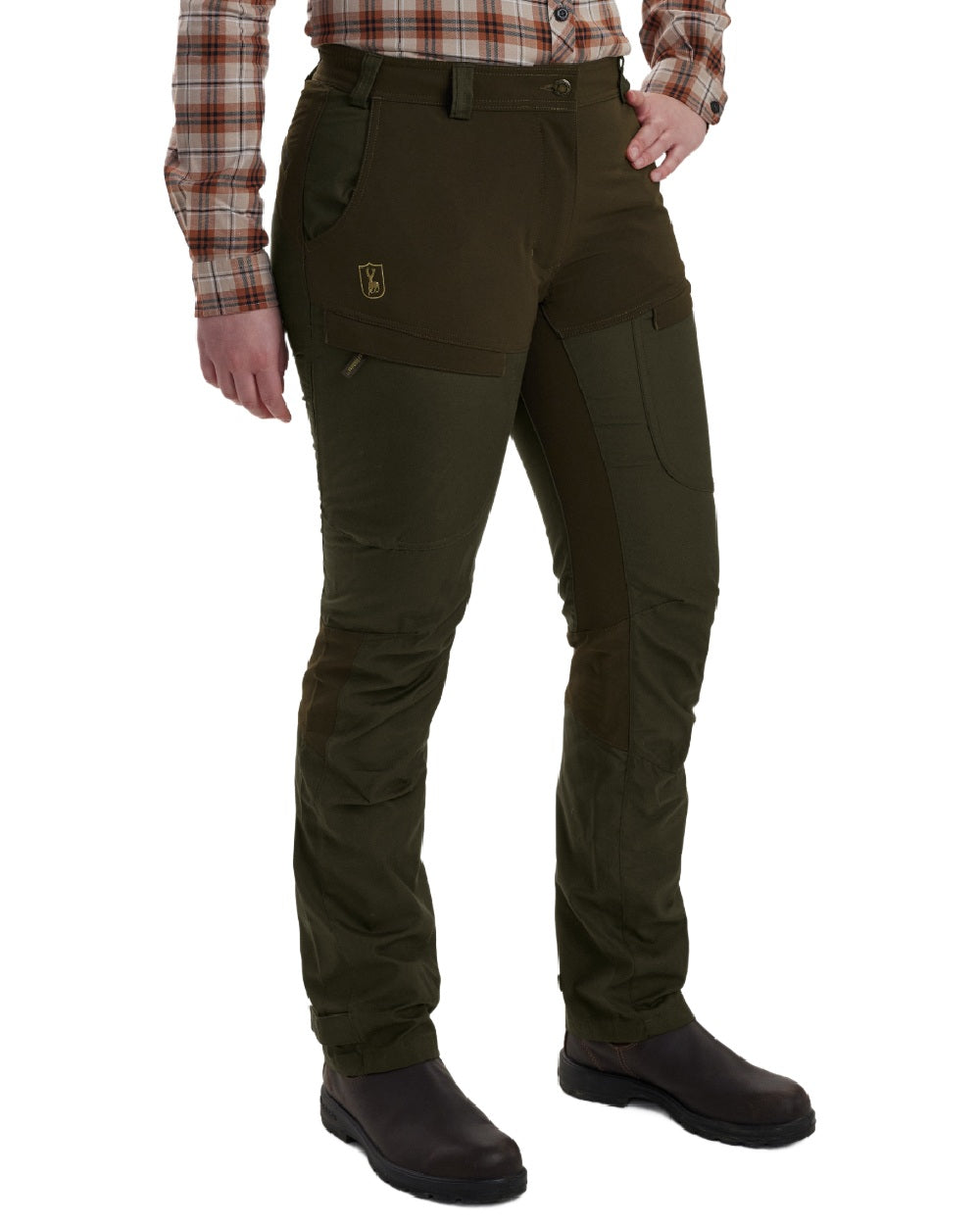 Deep Green coloured Deerhunter Lady Ann Trousers on white background #colour_deep-green