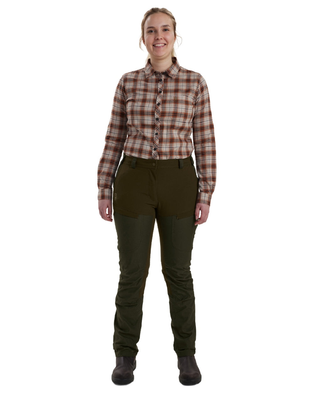 Deep Green coloured Deerhunter Lady Ann Trousers on white background #colour_deep-green