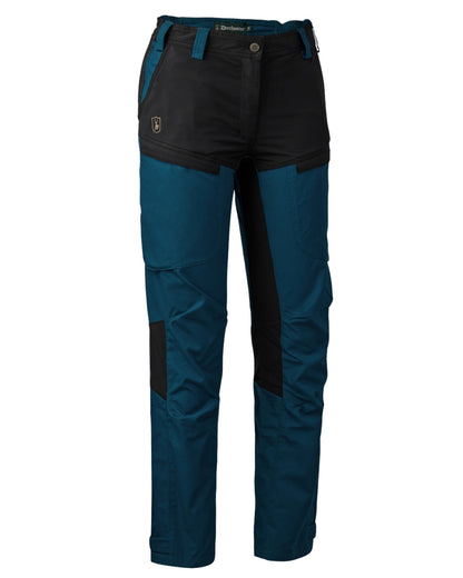 Pacific Blue coloured Deerhunter Lady Ann Trousers on white background #colour_pacific-blue