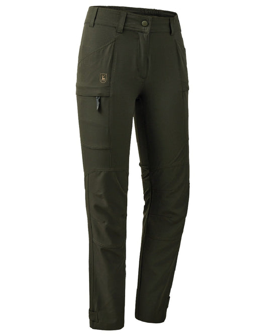 Forest Green coloured Deerhunter Lady Canopy Trousers on white background #colour_forest-green