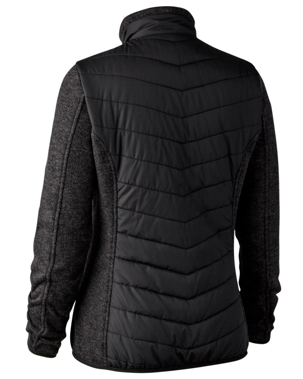 Black Coloured Deerhunter Lady Caroline Padded Jacket on white background #colour_black