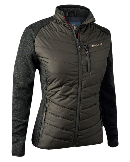 Timber Coloured Deerhunter Lady Caroline Padded Jacket on white background #colour_timber