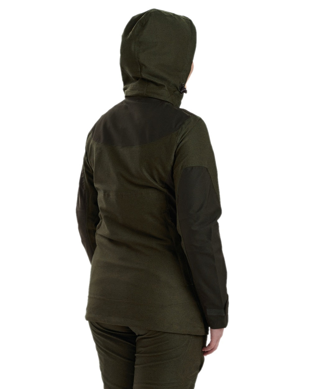 Olive Night Melange Coloured Deerhunter Lady Chasse Jacket on white background #colour_olive-night-melange