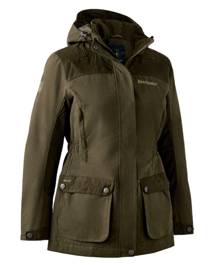 Tarmac Green Coloured Deerhunter Lady Eagle Jacket on white background #colour_tarmac-green