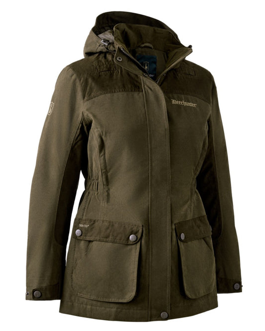 Tarmac Green Coloured Deerhunter Lady Eagle Jacket on white background #colour_tarmac-green
