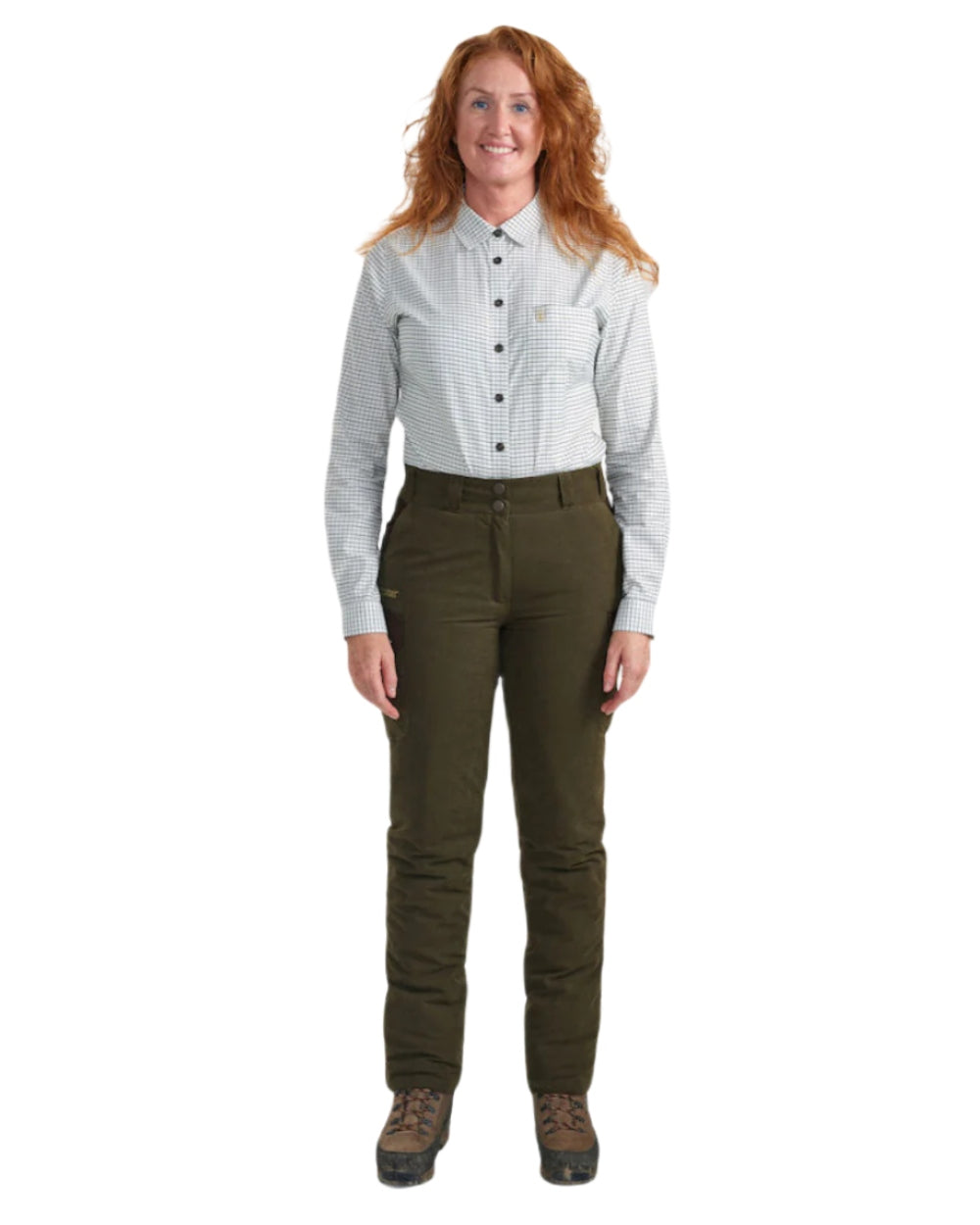 Tarmac Green coloured Deerhunter Lady Eagle Winter Trousers on white background #colour_tarmac-green