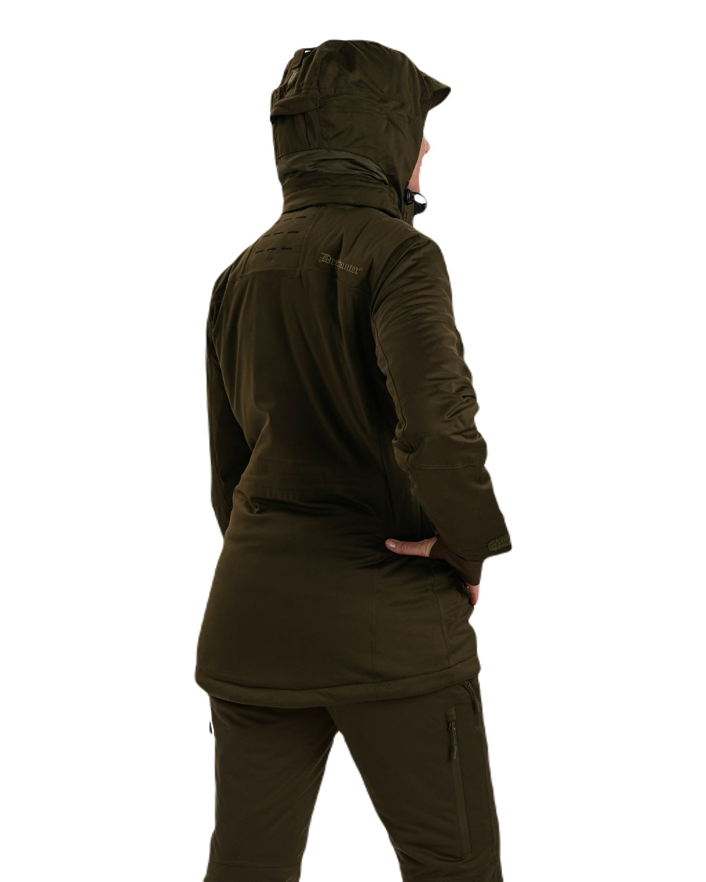 Art Green coloured Deerhunter Lady Excape Winter Jacket on white background #colour_art-green
