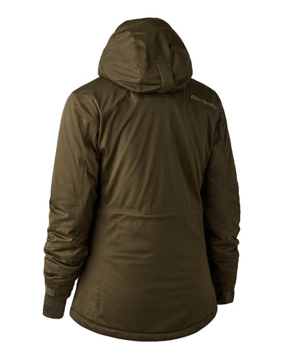 Art Green coloured Deerhunter Lady Excape Winter Jacket on white background #colour_art-green