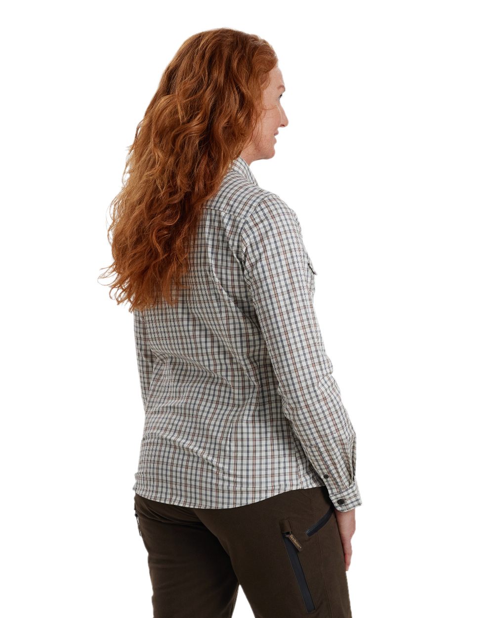 Green Check coloured Deerhunter Lady Harper Shirt on white background #colour_green-check