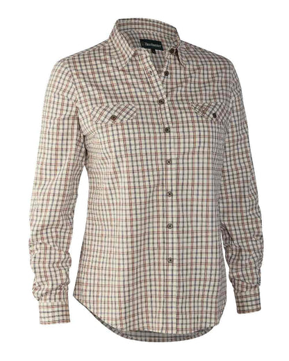 Green Check coloured Deerhunter Lady Harper Shirt on white background #colour_green-check