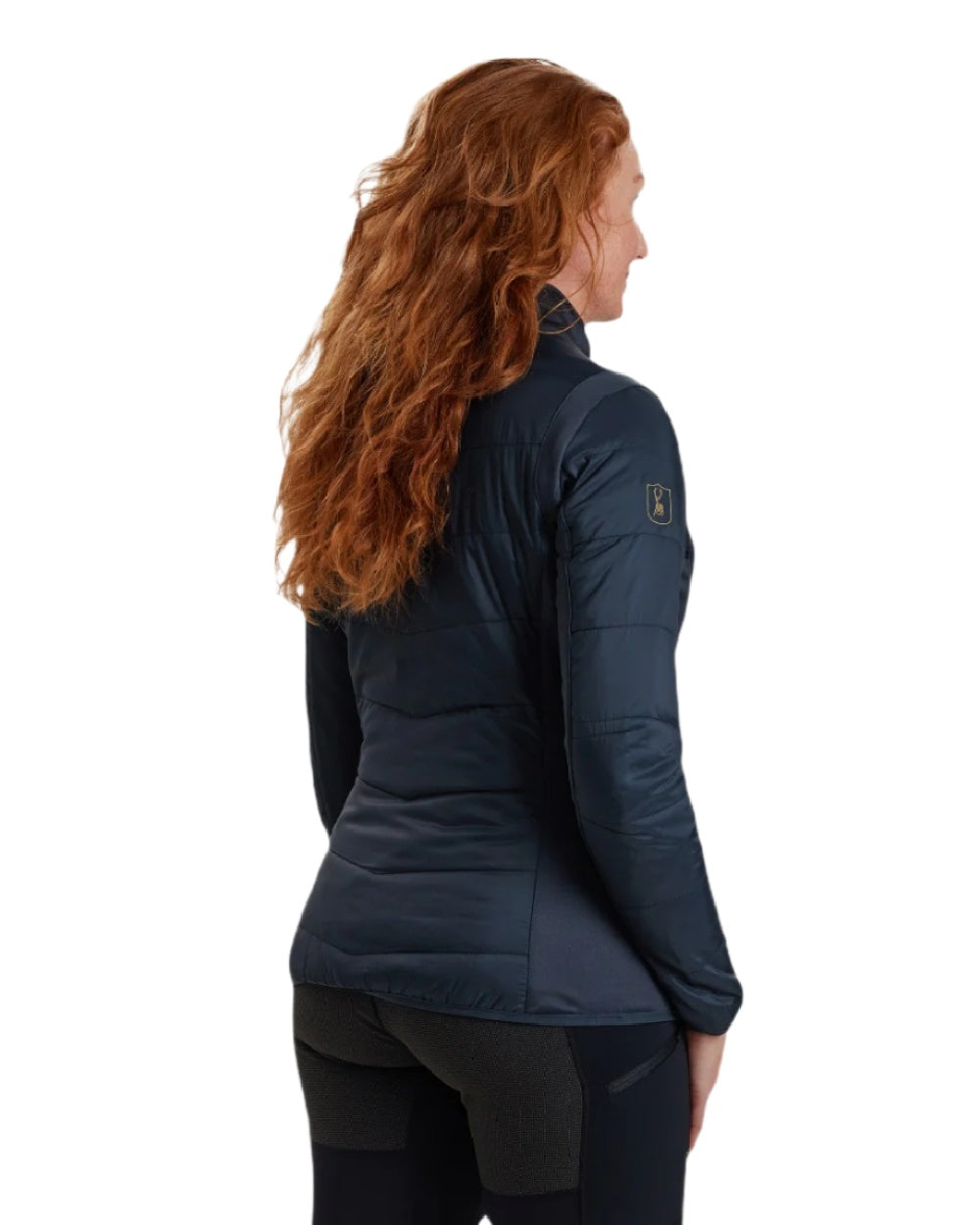 Dark Blue coloured Deerhunter Lady Heat Padded Jacket on white background #colour_dark-blue