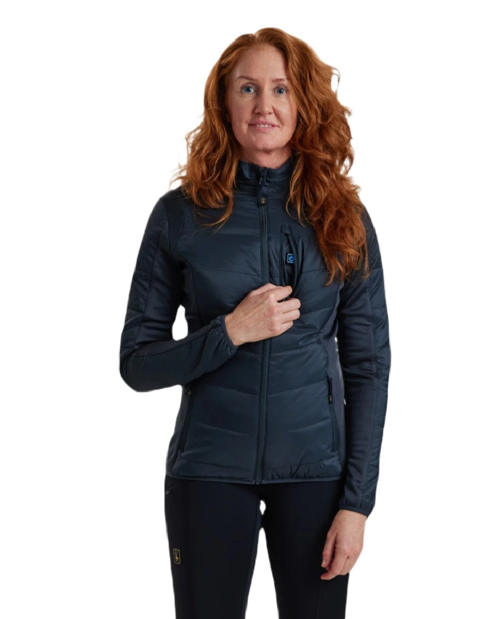 Dark Blue coloured Deerhunter Lady Heat Padded Jacket on white background #colour_dark-blue