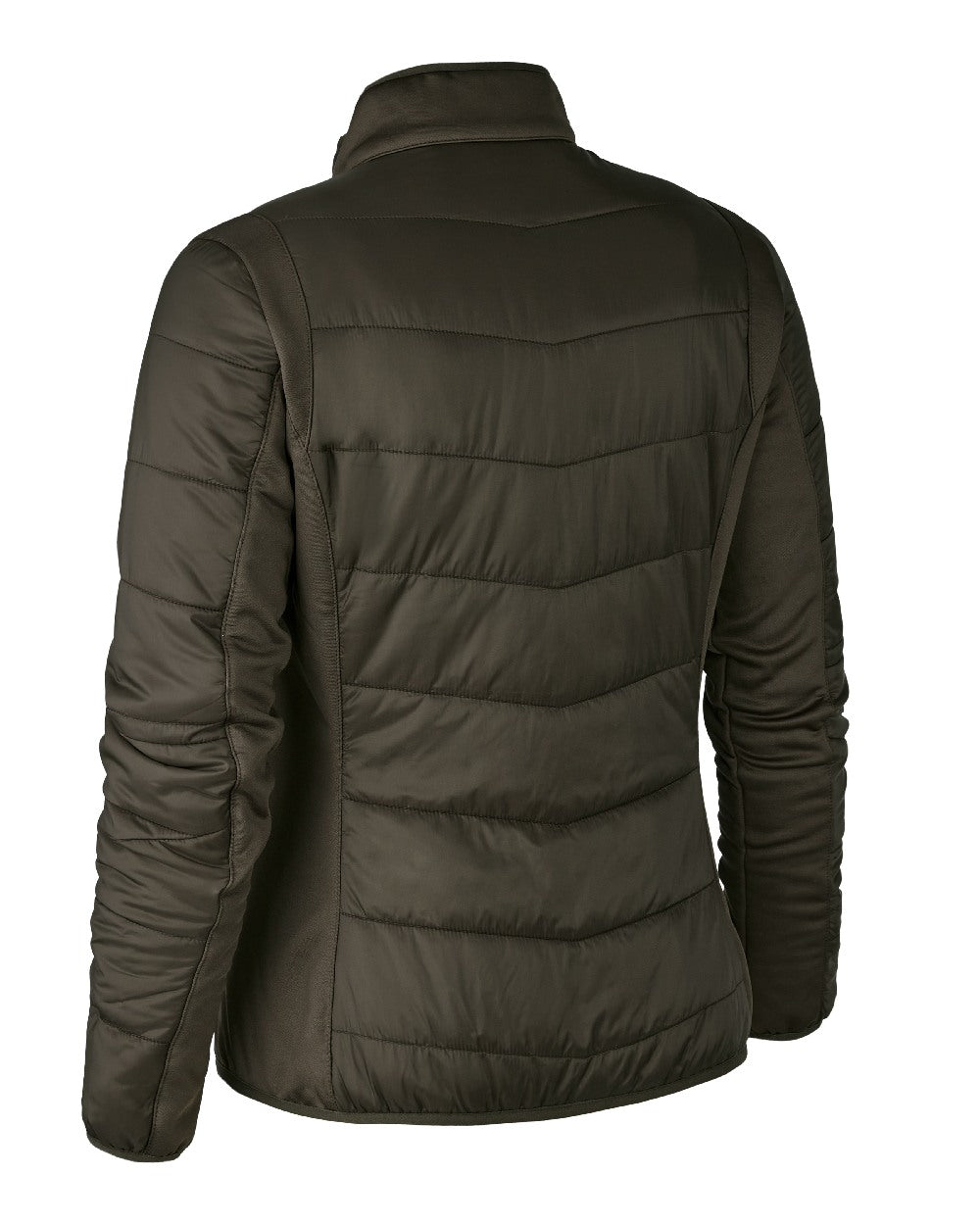 Wood coloured Deerhunter Lady Heat Padded Jacket on white background #colour_wood