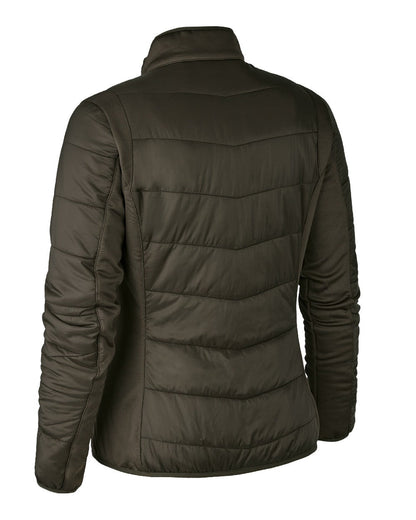 Wood coloured Deerhunter Lady Heat Padded Jacket on white background #colour_wood
